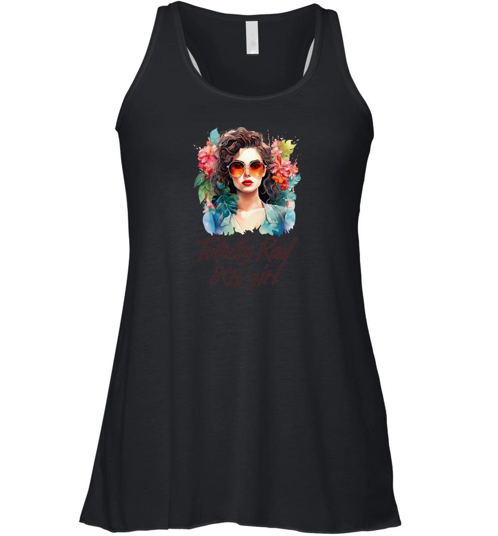 Totally Rad 80s Girl Retro Vibes Flower Women's Flowy Tank Top