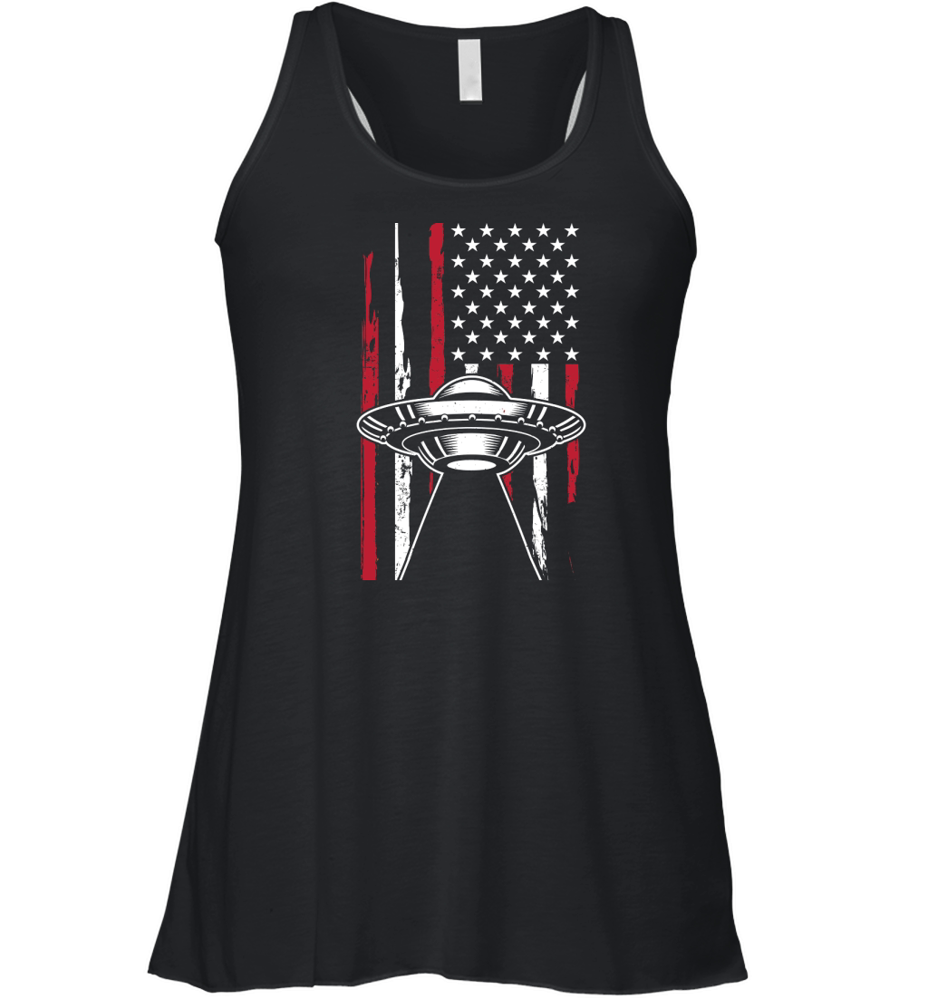 Vintage UFO Alien Flag usa Women's Flowy Tank Top