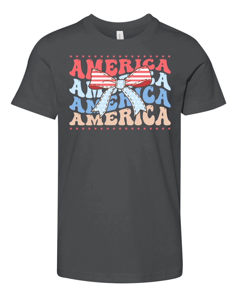 Coquette American Flag PNG Sublimation300 Youth Unisex Jersey Tee
