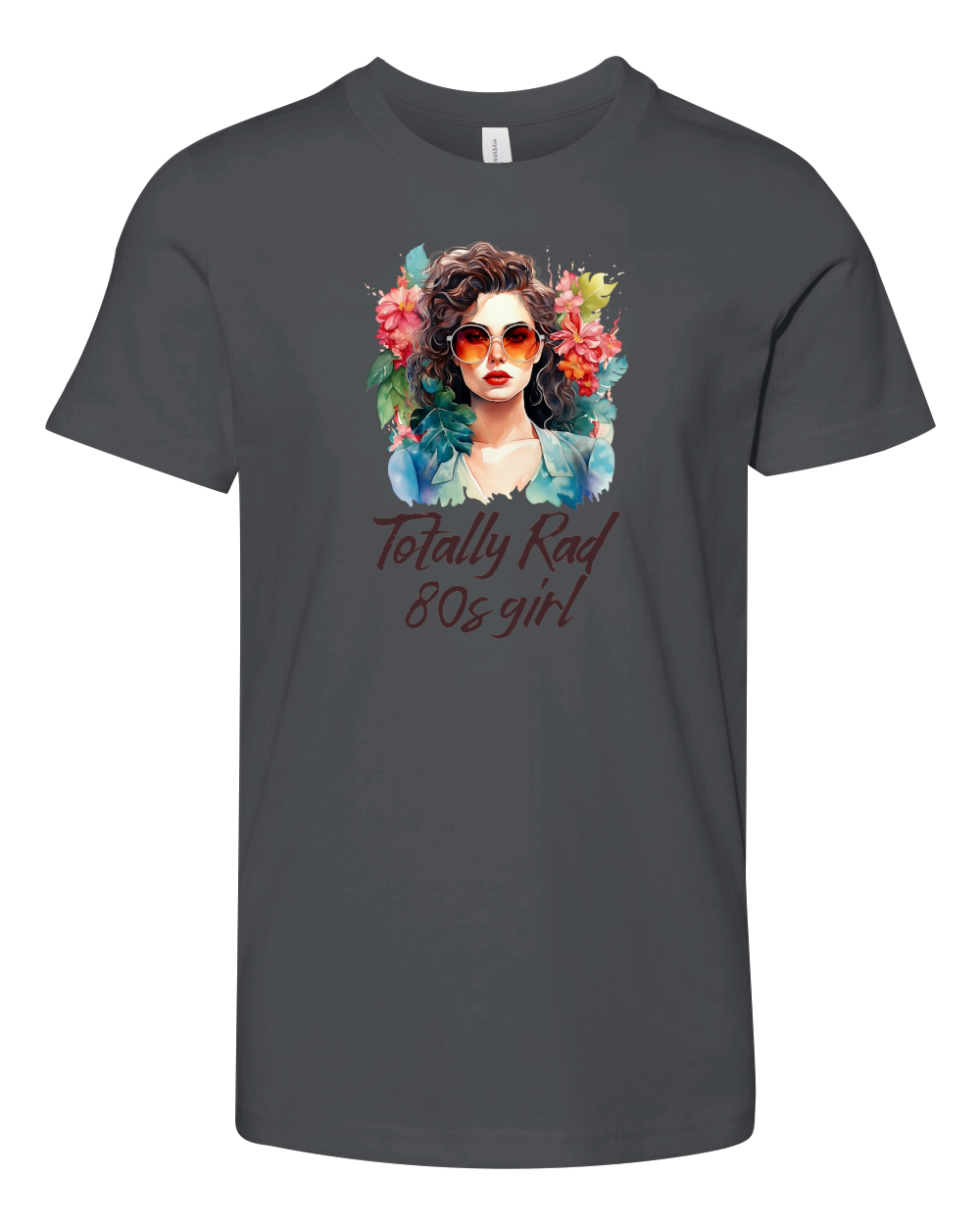 Totally Rad 80s Girl Retro Vibes Flower Youth Unisex Jersey Tee