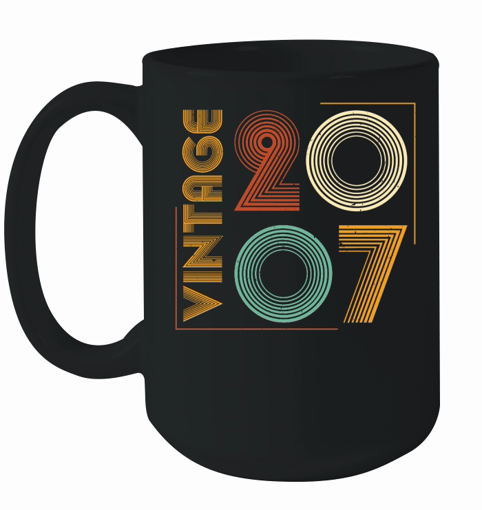 Vintage 2007 Birthday T Shirt Design (1) Ceramic Mug