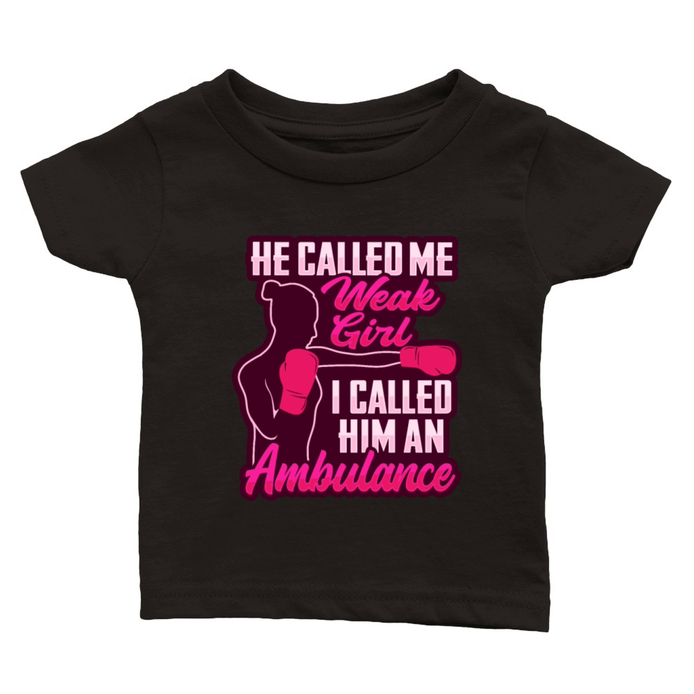 Funny Boxing Girl Design for a Boxing Woman Classic Baby Crewneck T-shirt