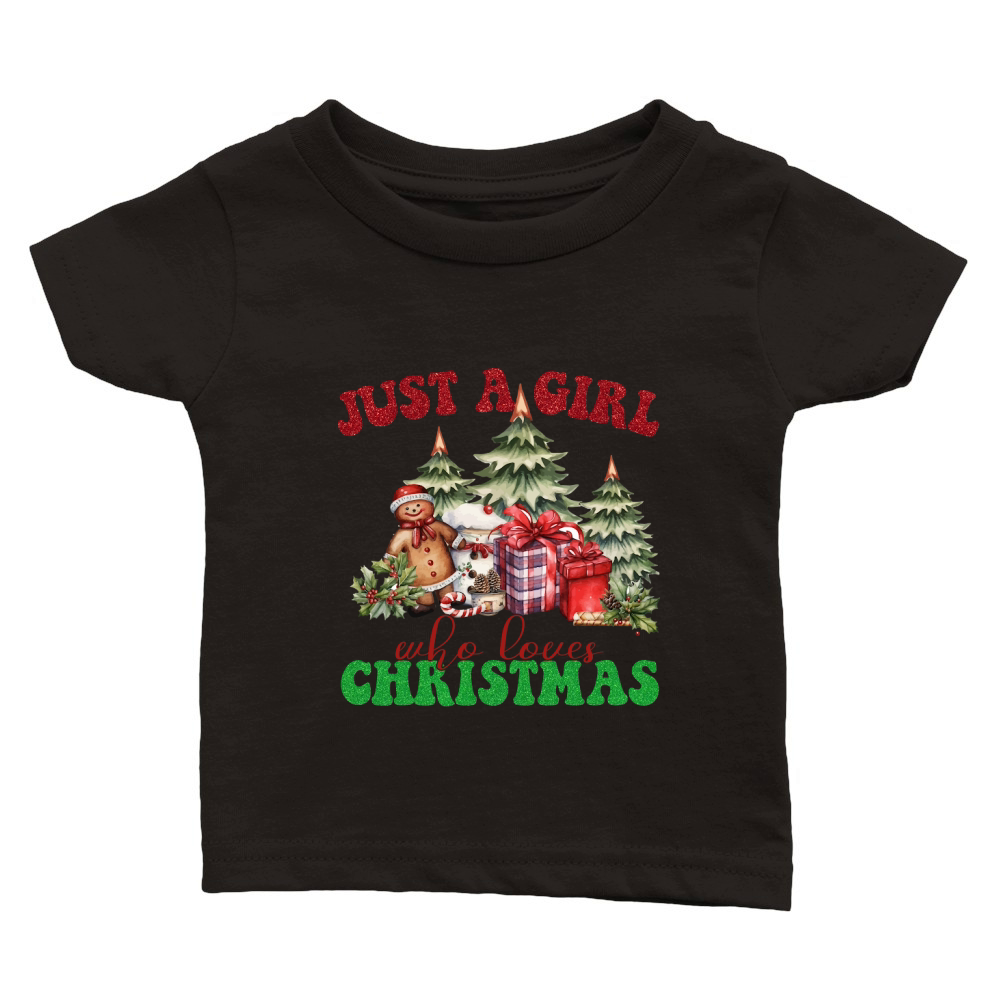 Just a Girl Who Loves Christmas 2 Classic Baby Crewneck T-shirt