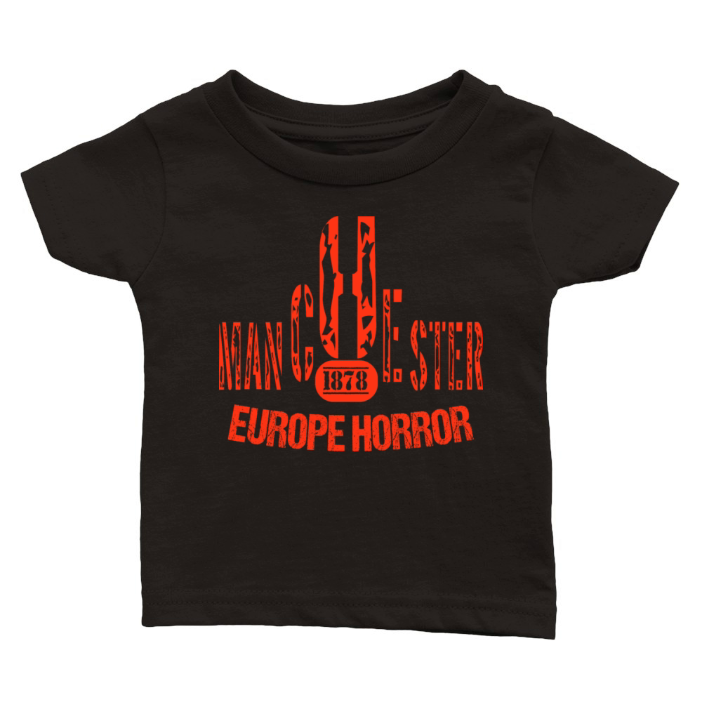 Manchester United 1878 the Europe Horror RED COLOR Classic Baby Crewneck T-shirt