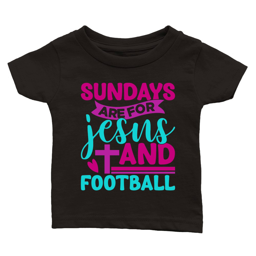 sundays are for jesus and football Classic Baby Crewneck T-shirt