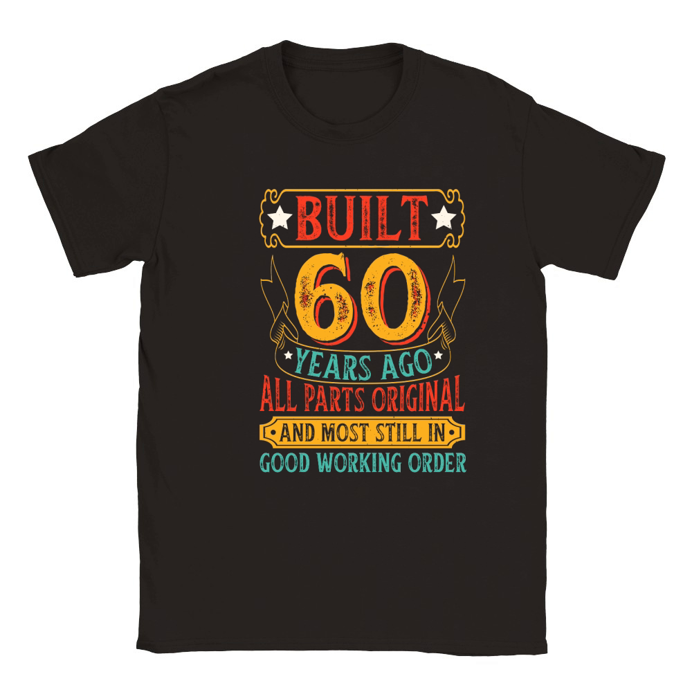 Built 60 Years Ago All Parts Original Birthday T Shirt Design (1) Classic Kids Crewneck T-shirt
