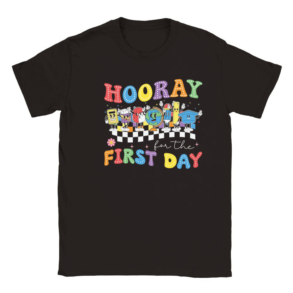 Hooray For The First Day 1 Classic Kids Crewneck T-shirt