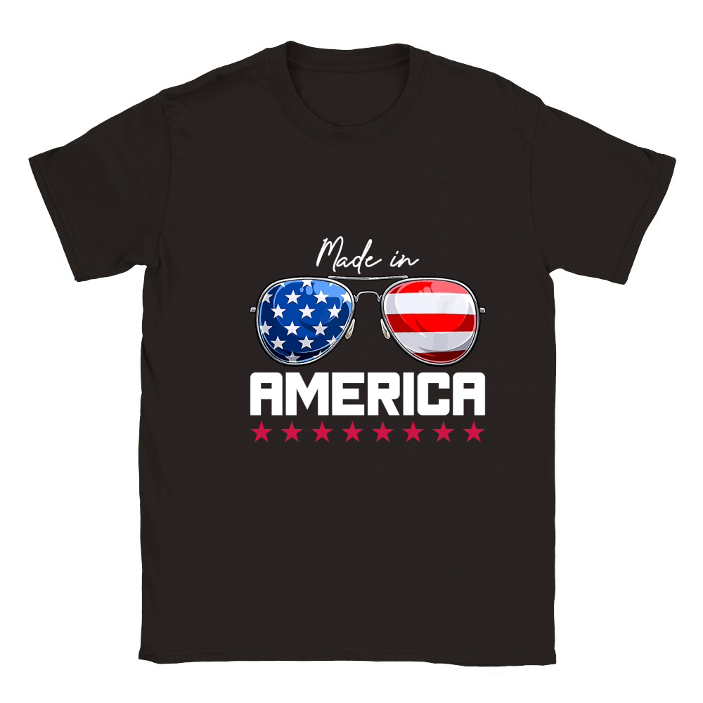 Made in america usa flag 02 Classic Kids Crewneck T-shirt