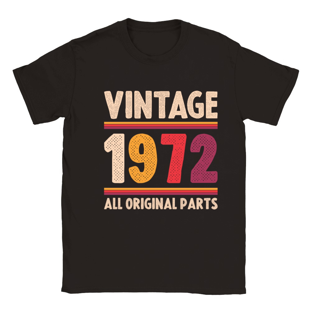 Vintage 1972 Original Parts Funny 50th Birthday Classic Kids Crewneck T-shirt