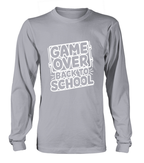 Game Over School   White Lettering Long sleeved Unisex