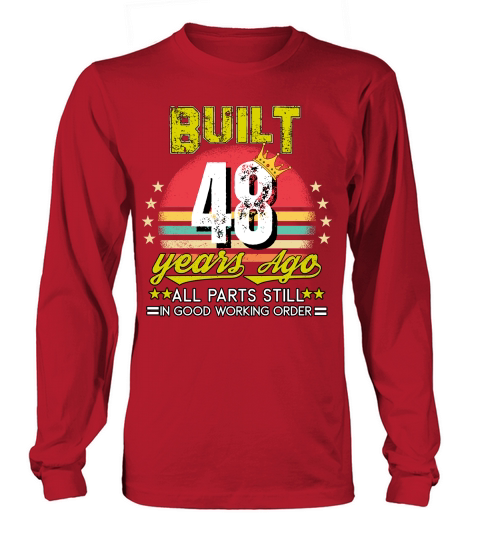 Vintage Birthday 48 Long sleeved Unisex