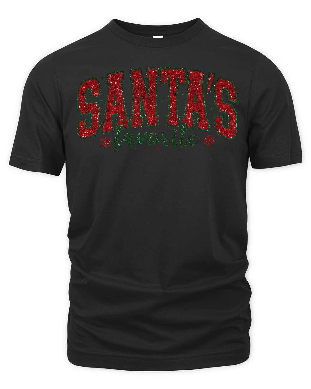 SantasFavorite2 Glitter Organic Unisex T-shirt