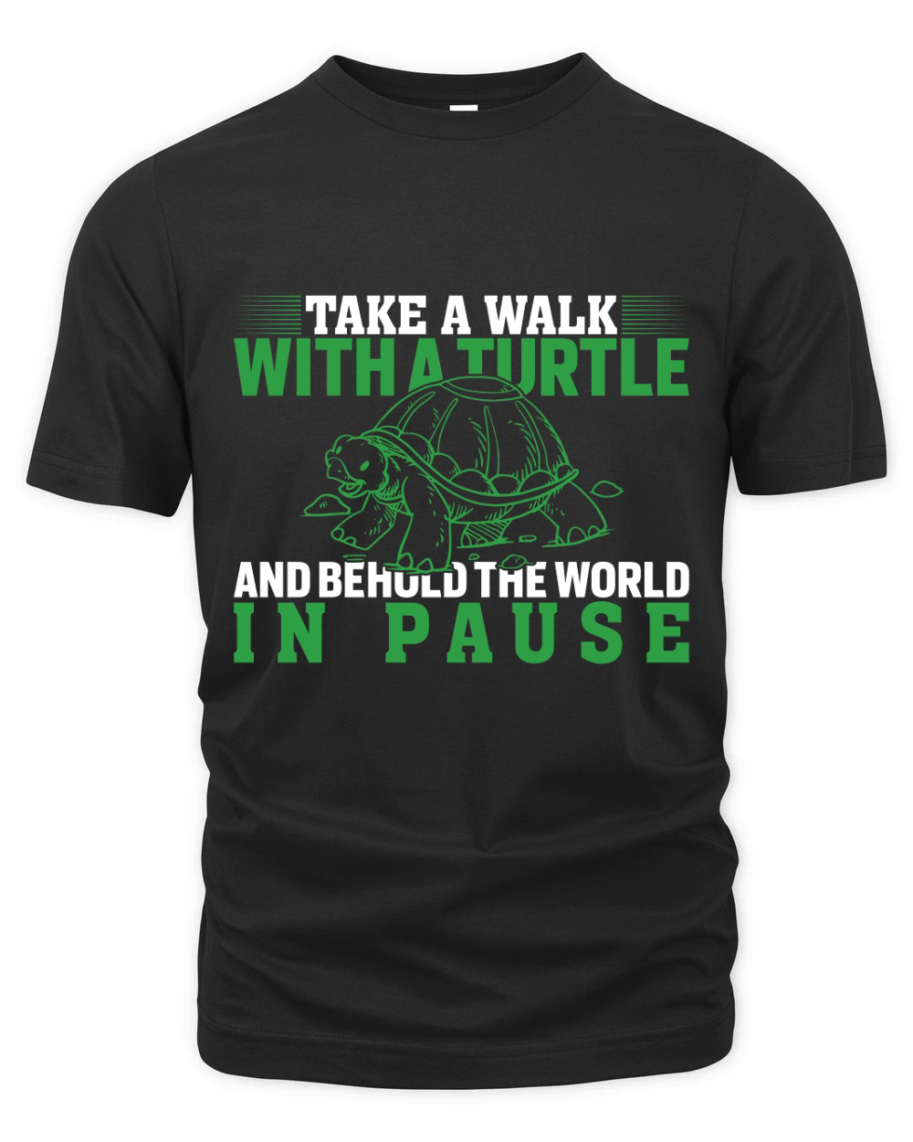 Take a walk with a turtle and behold the world in pause Organic Unisex T-shirt