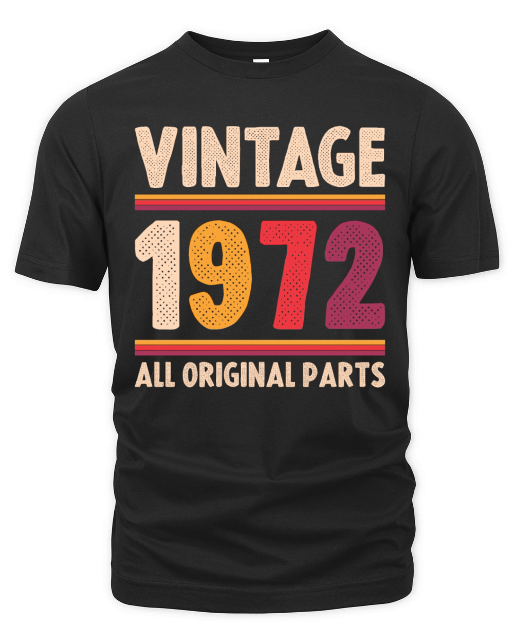 Vintage 1972 Original Parts Funny 50th Birthday Organic Unisex T-shirt