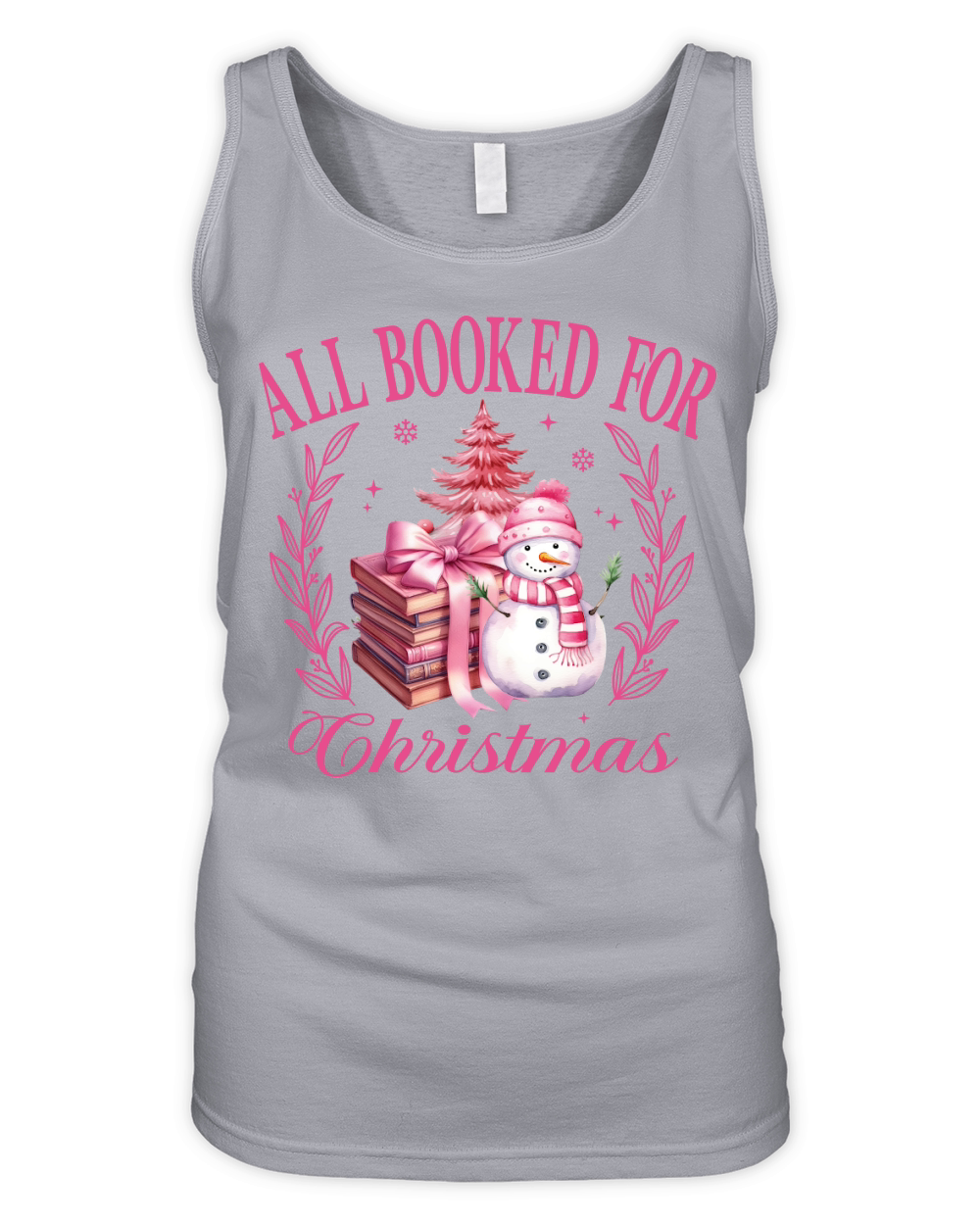 AllBookedForChristmas Pink Organic Women's Tank Top