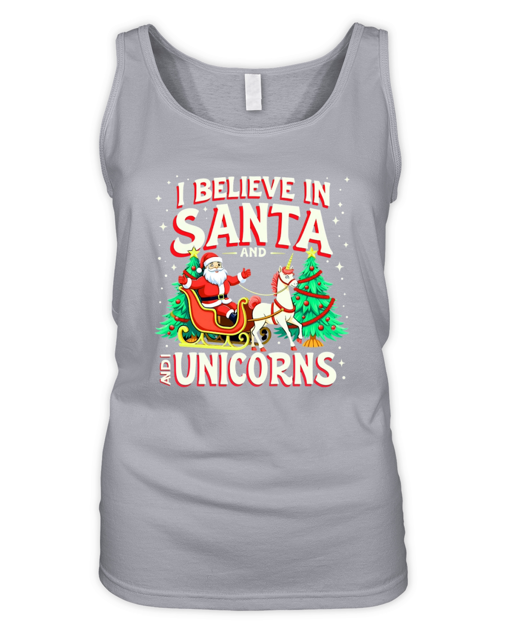 I Believe in Santa and I Unicorns Organic Women's Tank Top