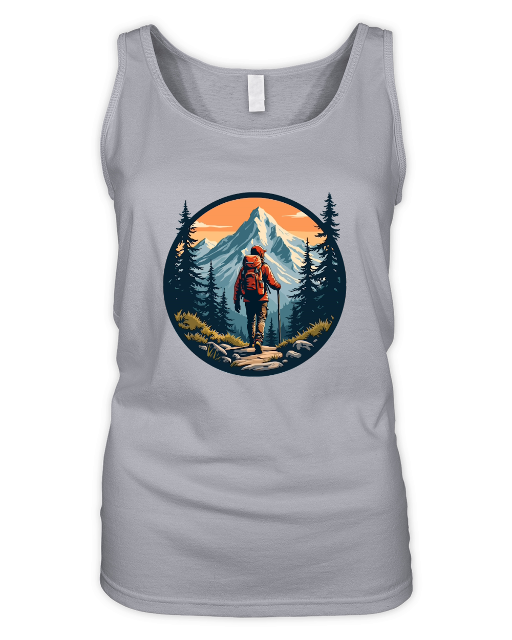 Mountain explorer hiking adventure Illus 13 Organic Women's Tank Top