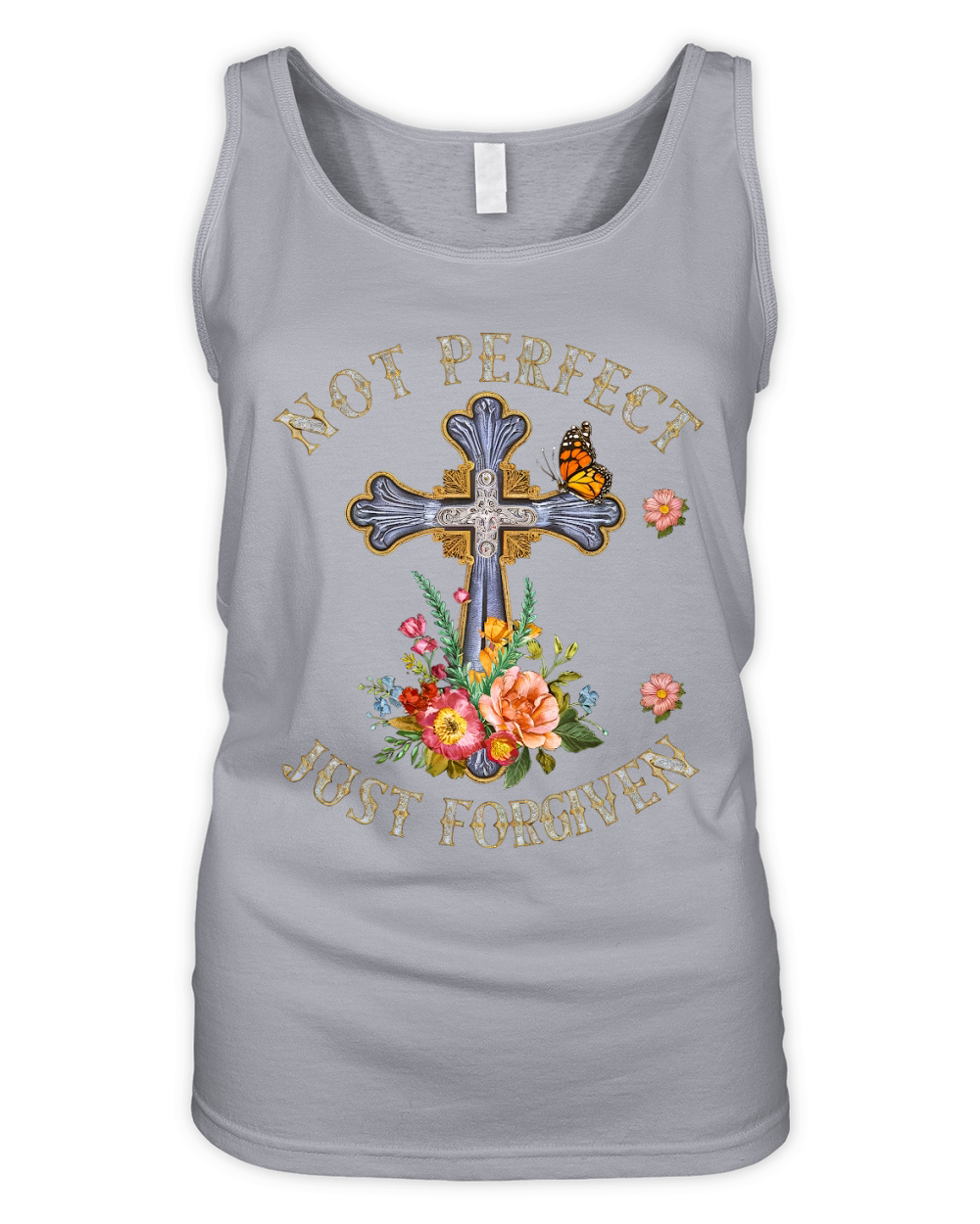 Not perfect Just forgiven 02 Organic Women's Tank Top