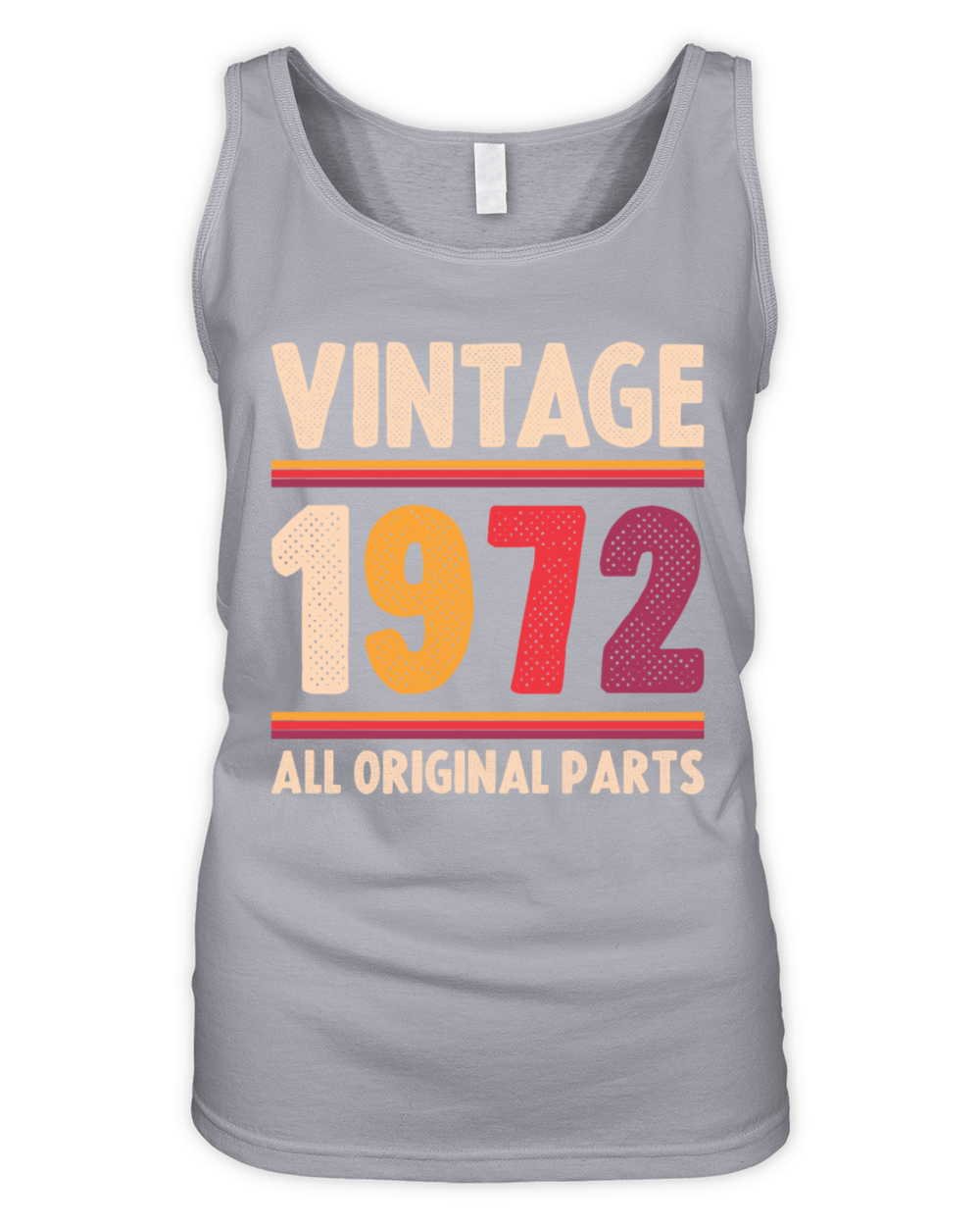 Vintage 1972 Original Parts Funny 50th Birthday Organic Women's Tank Top