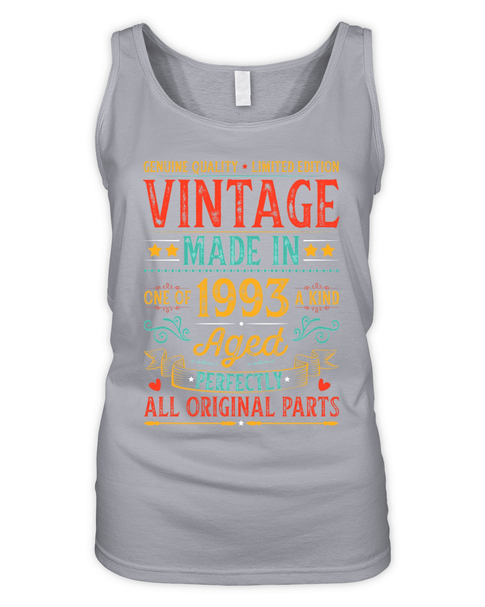 Vintage Made In 1993 Birthday T Shirt Design (1) Organic Women's Tank Top