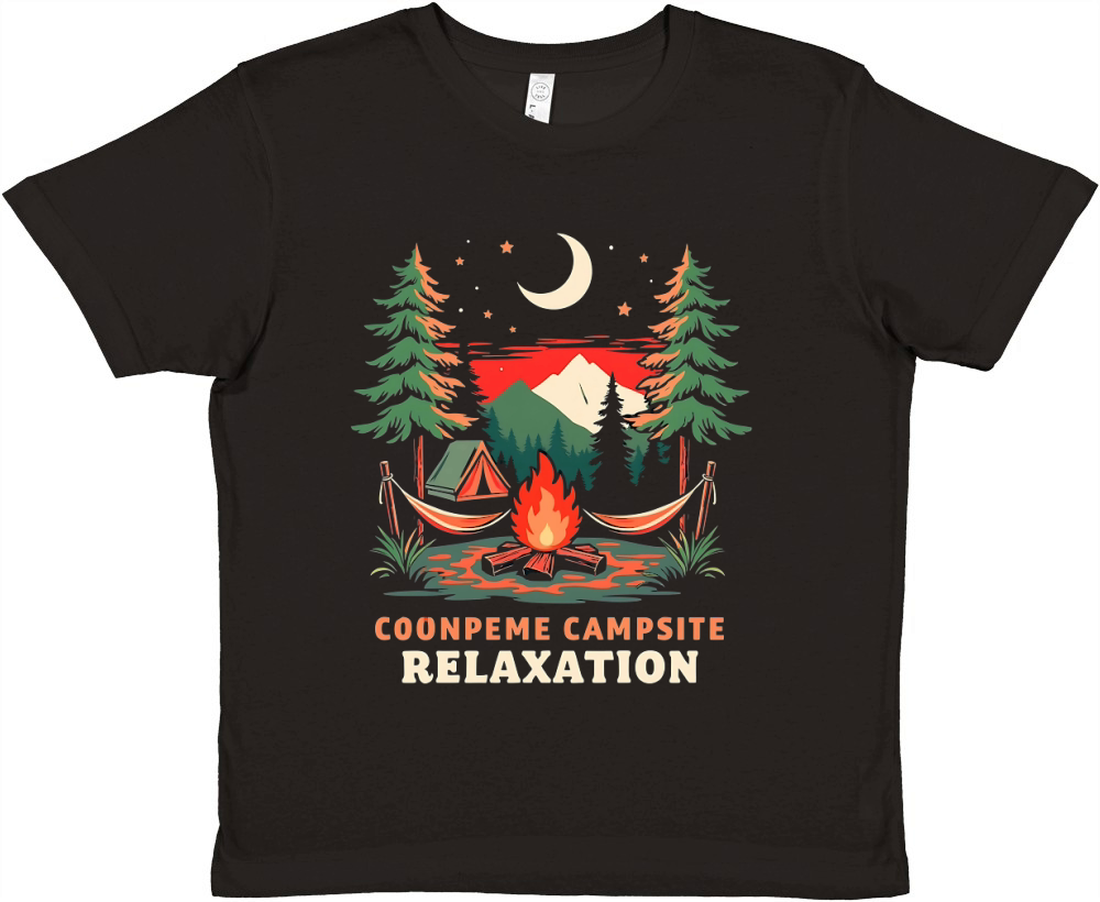 Coonpeme Campsite Relaxation and Adventure Premium Kids Crewneck T-shirt