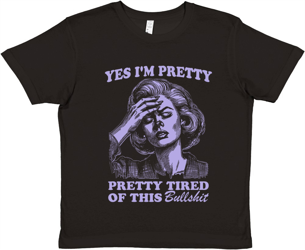 Pretty Tired Of This BS D Retro Violet Premium Kids Crewneck T-shirt