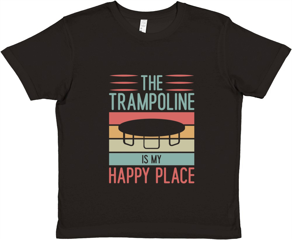 The Trampoline Is My Happy Place 03 Premium Kids Crewneck T-shirt