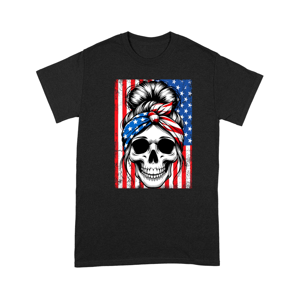USA Flag Vintage Skeleton 4th of july Premium T-shirt