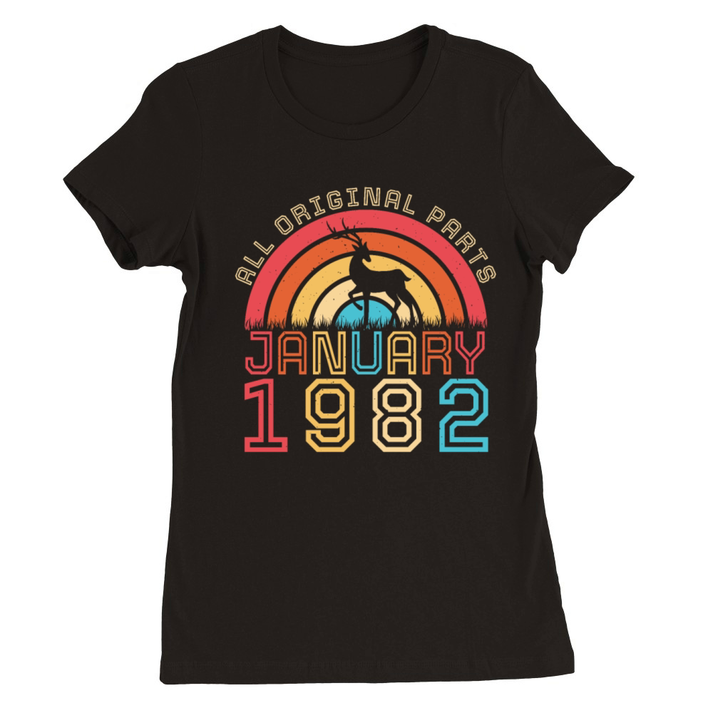 Born January 1982 Vintage Premium Womens Crewneck T-shirt