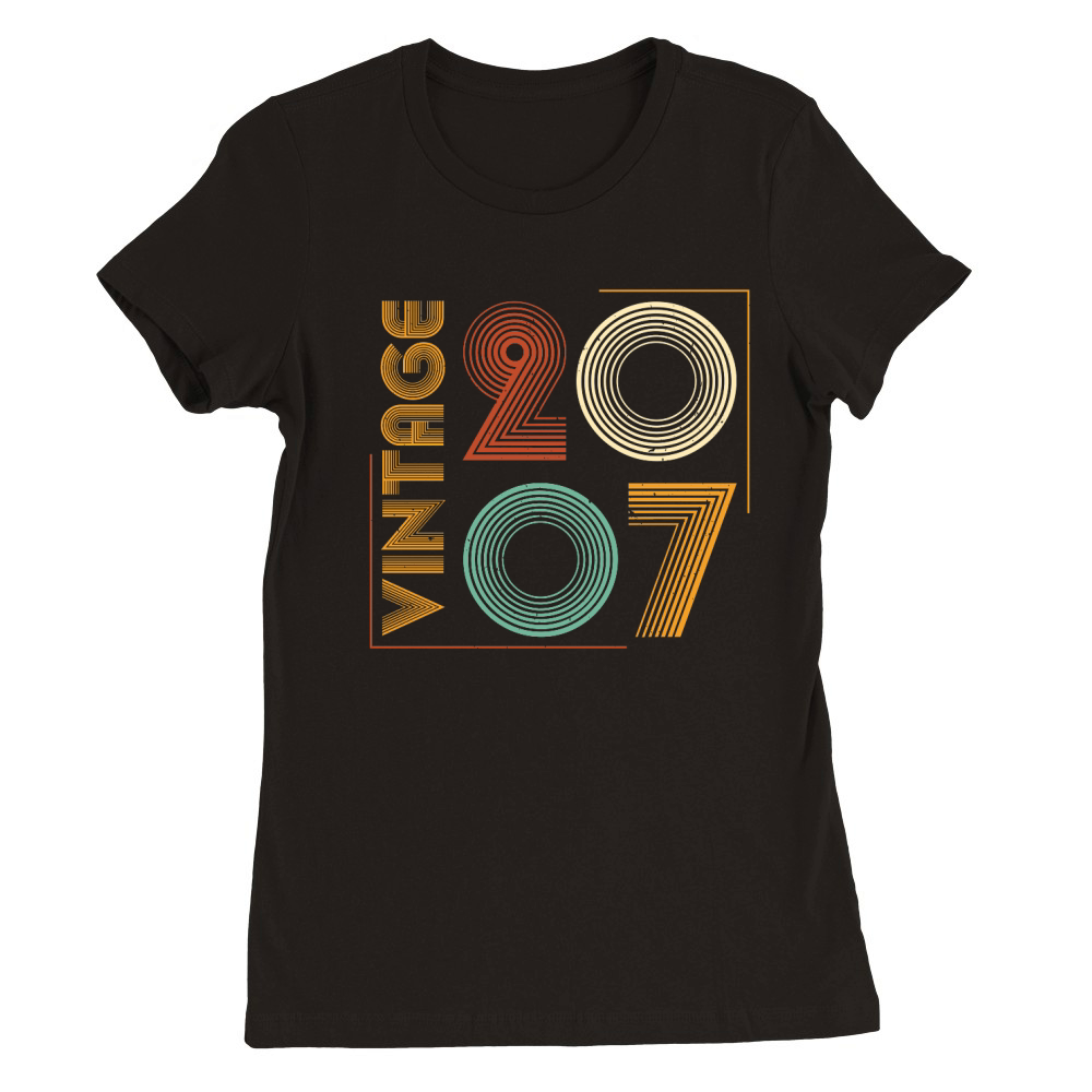 Vintage 2007 Birthday T Shirt Design (1) Premium Womens Crewneck T-shirt