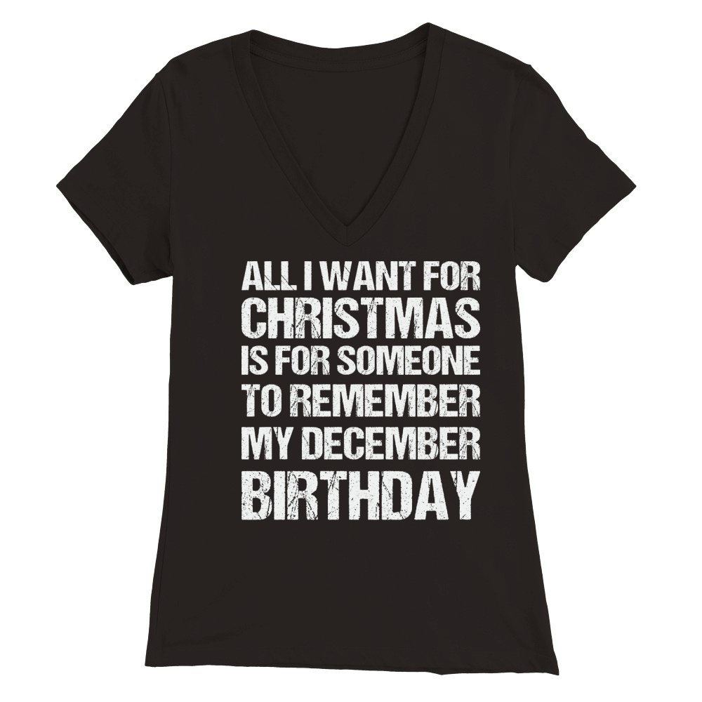 All I Want for Christmas is for Someone Birthday Premium Womens V-Neck T-shirt