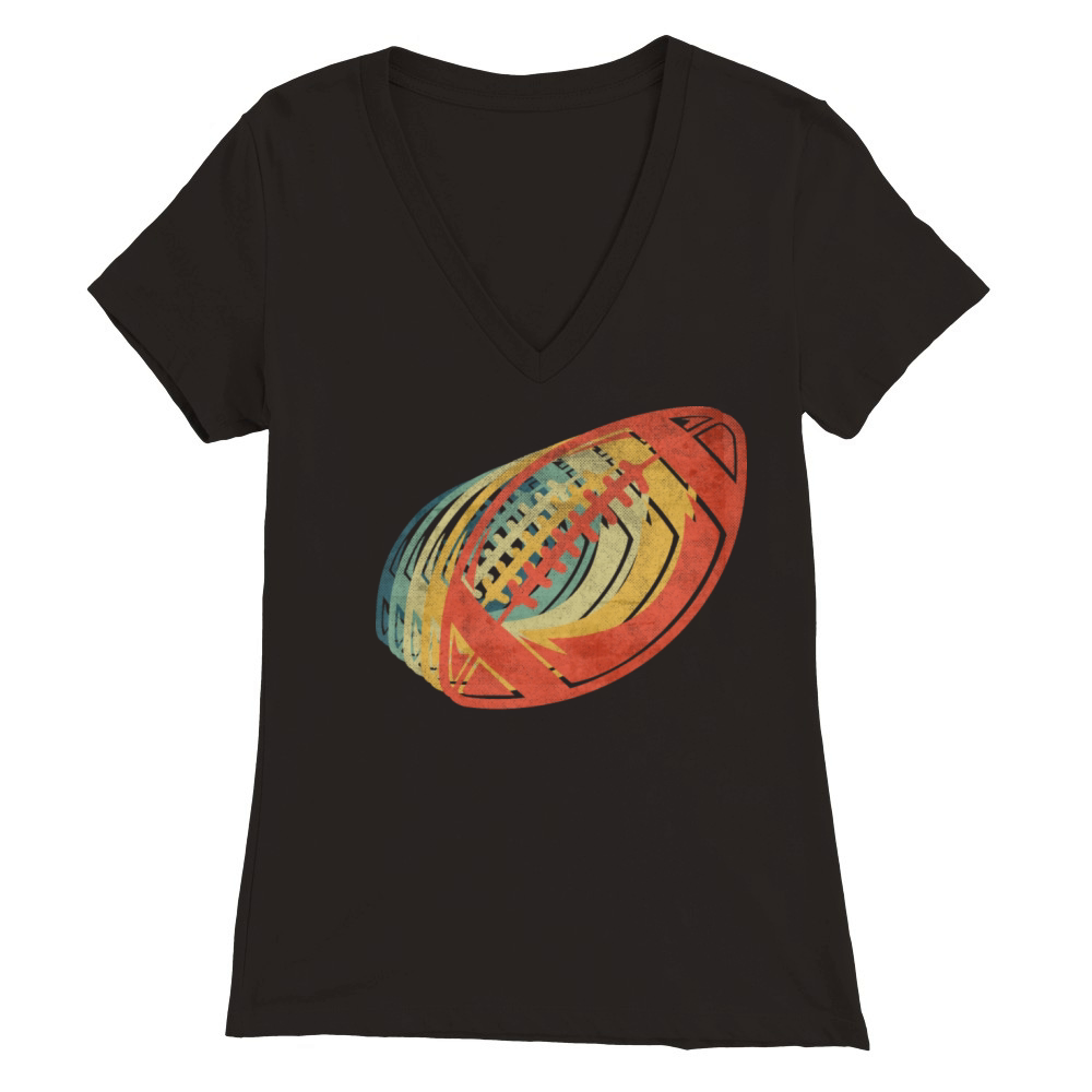 American Football Retro Vintage Color Premium Womens V-Neck T-shirt