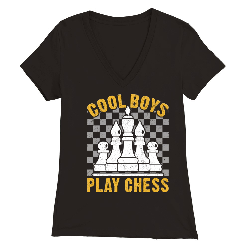 Cool Boys Play Chess Premium Womens V-Neck T-shirt