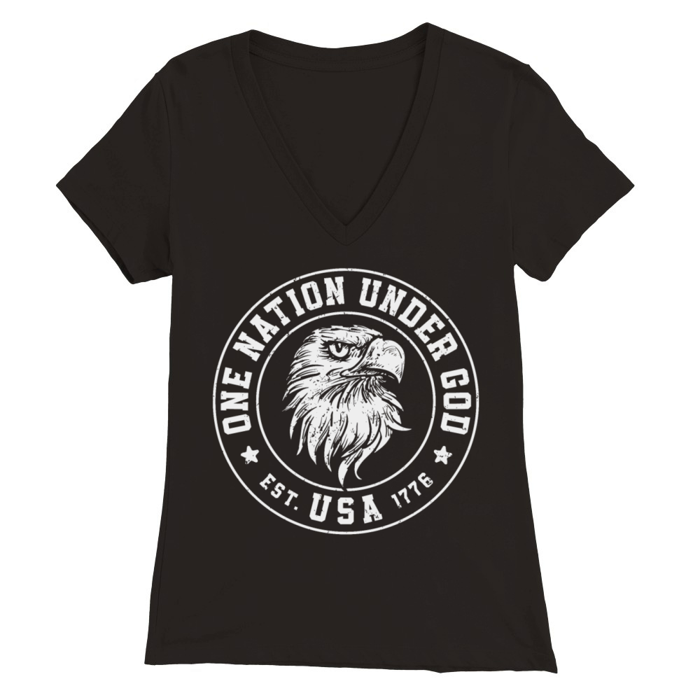 One Nation Under GOD Premium Womens V-Neck T-shirt