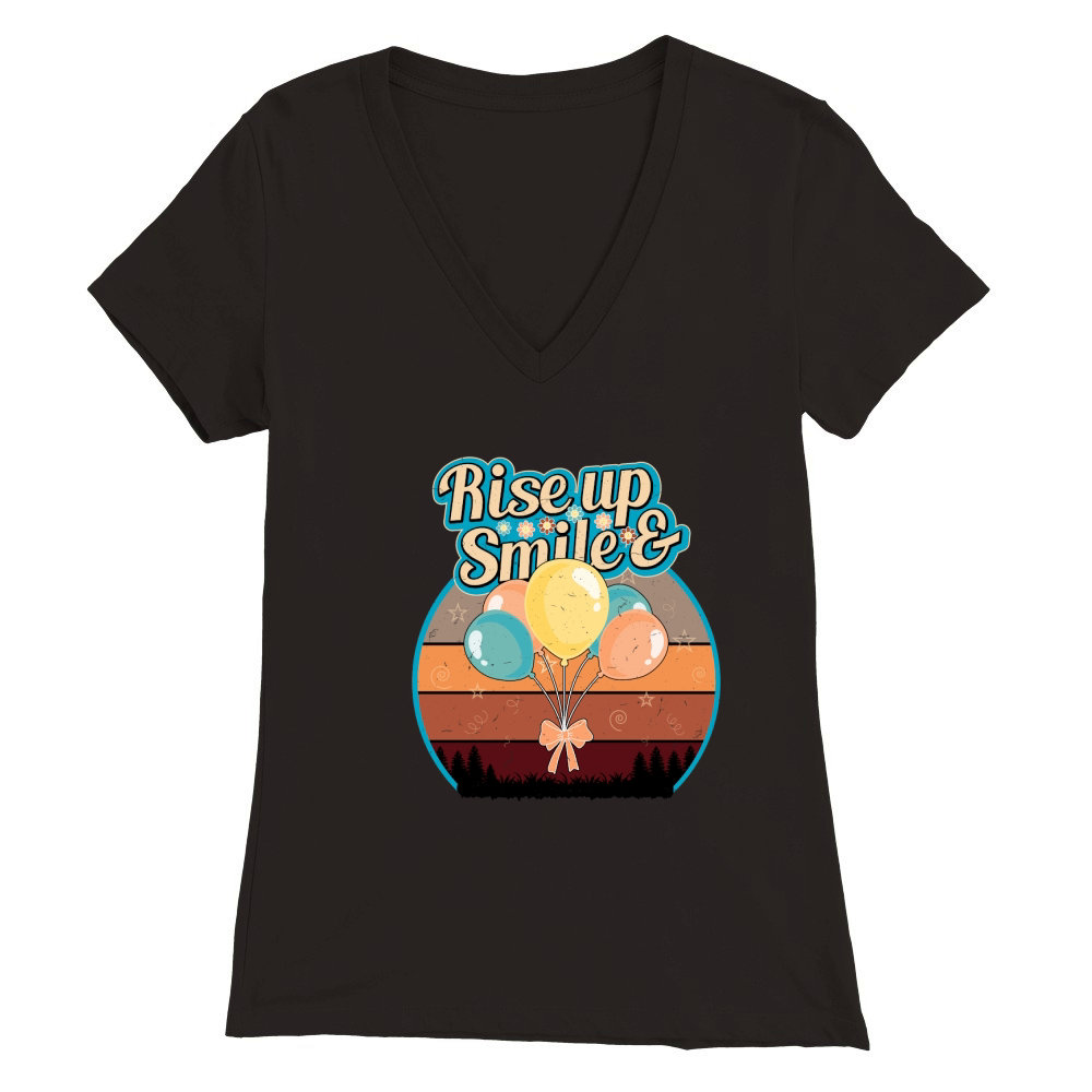 rise up smile Premium Womens V-Neck T-shirt