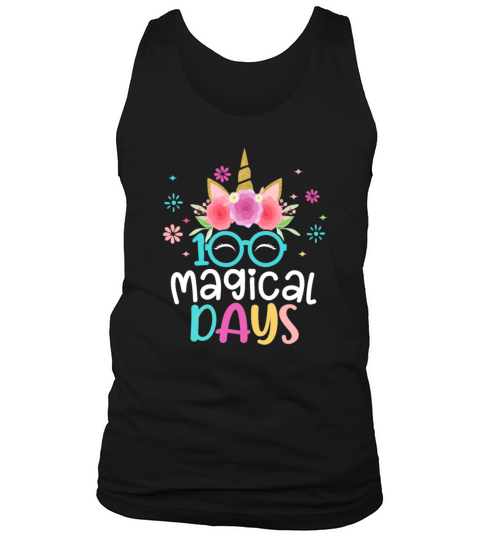 100th Days Of School Girls Cute Unicorn Face Tank Top Unisex
