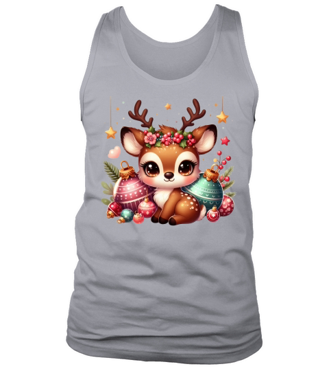Cute Deer Christmas Watercolor Clipart1 Tank Top Unisex