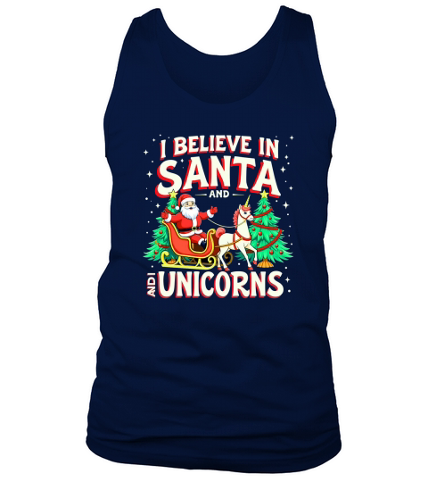 I Believe in Santa and I Unicorns Tank Top Unisex