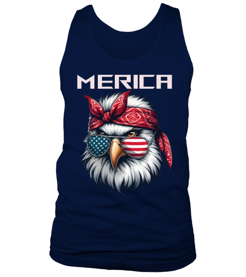 Patriotic Eagle Headband with Glasses Tank Top Unisex