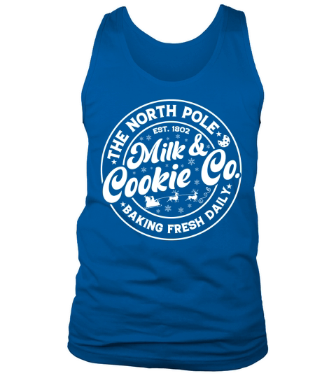 Vintage Christmas Sign The north pole milk & cookie Co white300 Tank Top Unisex