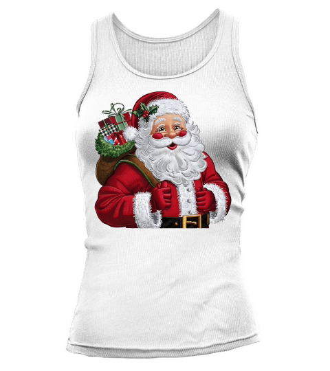 Santa Claus Christmas Embroidery Tank top Woman