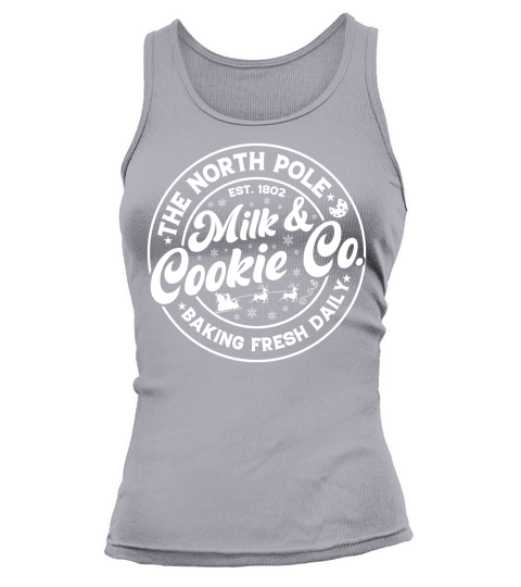 Vintage Christmas Sign The north pole milk & cookie Co white300 Tank top Woman
