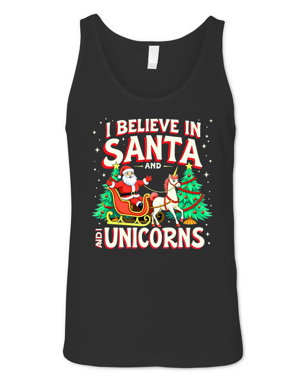I Believe in Santa and I Unicorns Unisex Jersey Tank