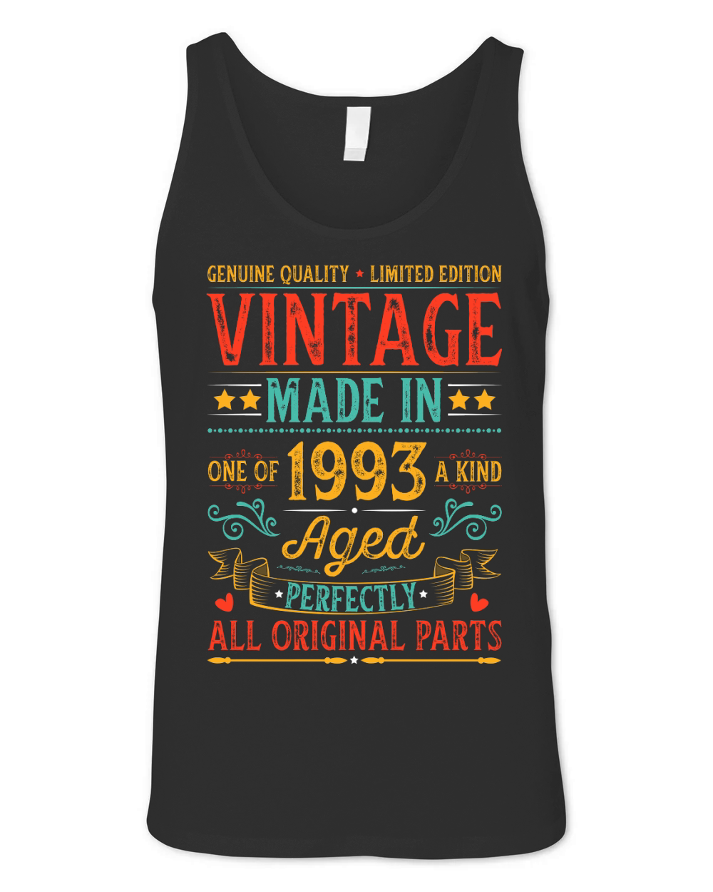 Vintage Made In 1993 Birthday T Shirt Design (1) Unisex Jersey Tank
