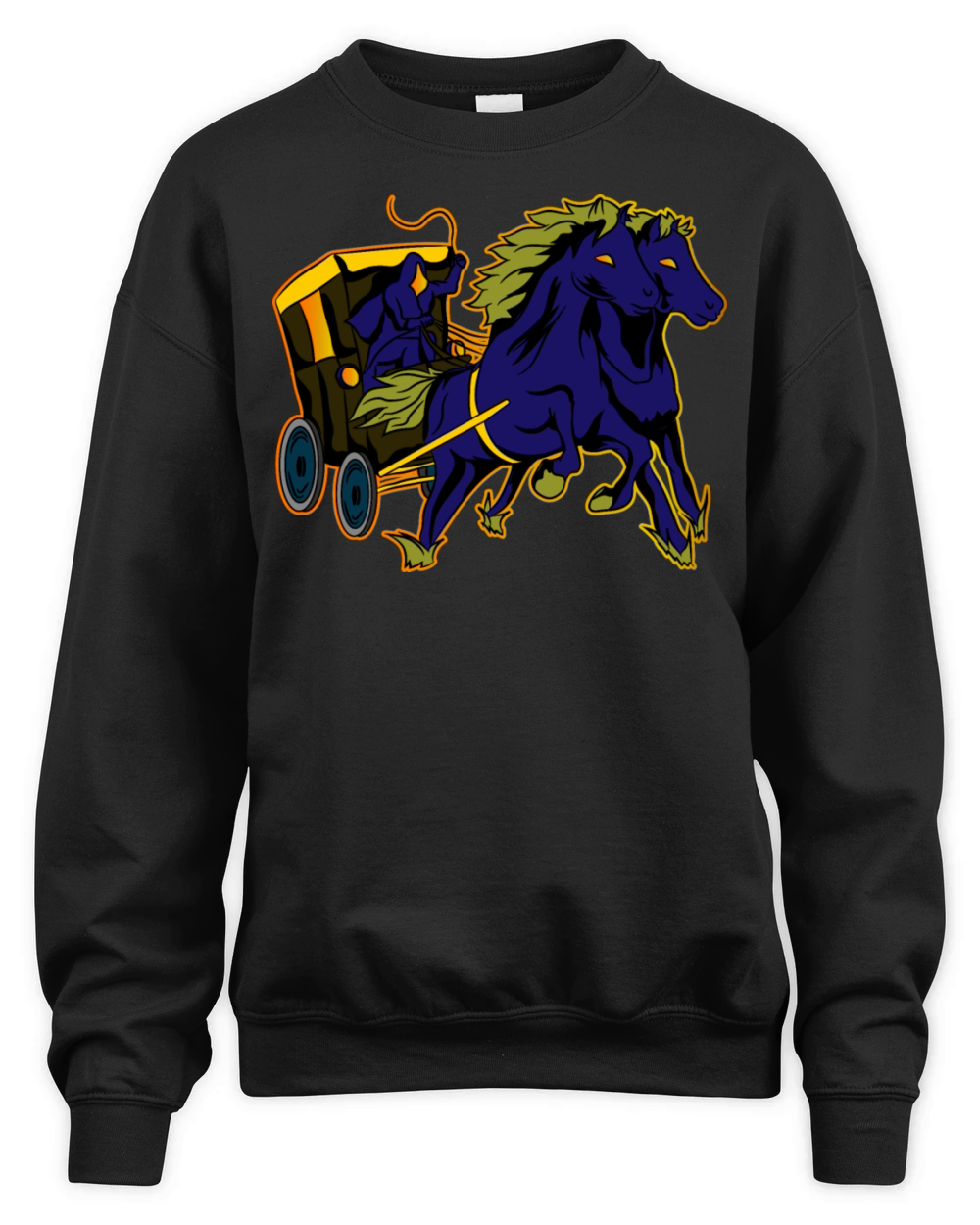 Horse-drawn carriage Halloween Unisex Premium Crewneck Sweatshirt