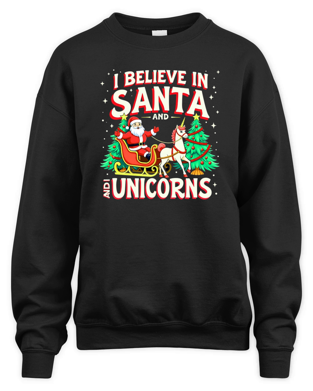 I Believe in Santa and I Unicorns Unisex Premium Crewneck Sweatshirt