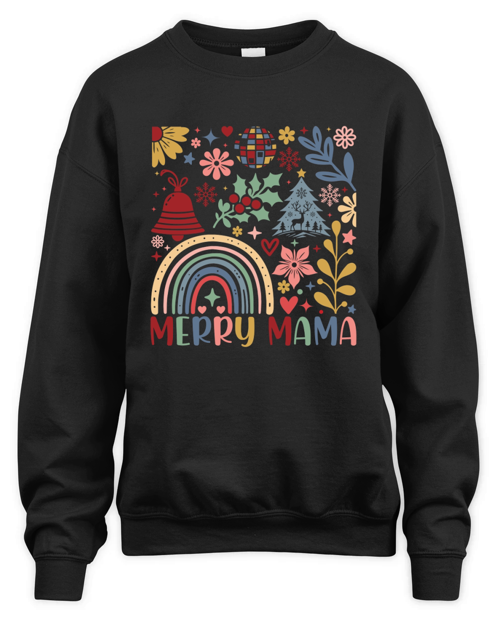 Merry Mama Boho Flowers 06 Unisex Premium Crewneck Sweatshirt