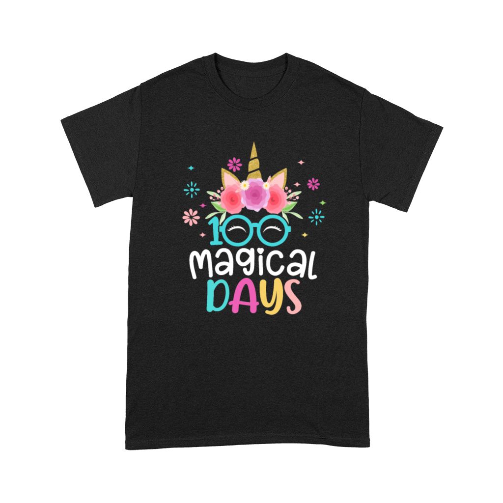 100th Days Of School Girls Cute Unicorn Face Unisex T-Shirt