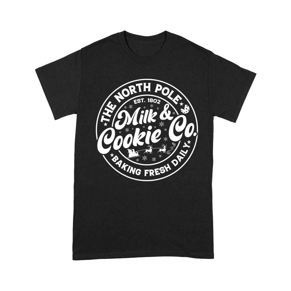 Vintage Christmas Sign The north pole milk & cookie Co white300 Unisex T-Shirt