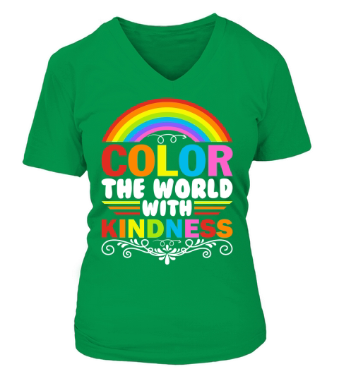 Color The World With Kindness V-neck T-Shirt Woman